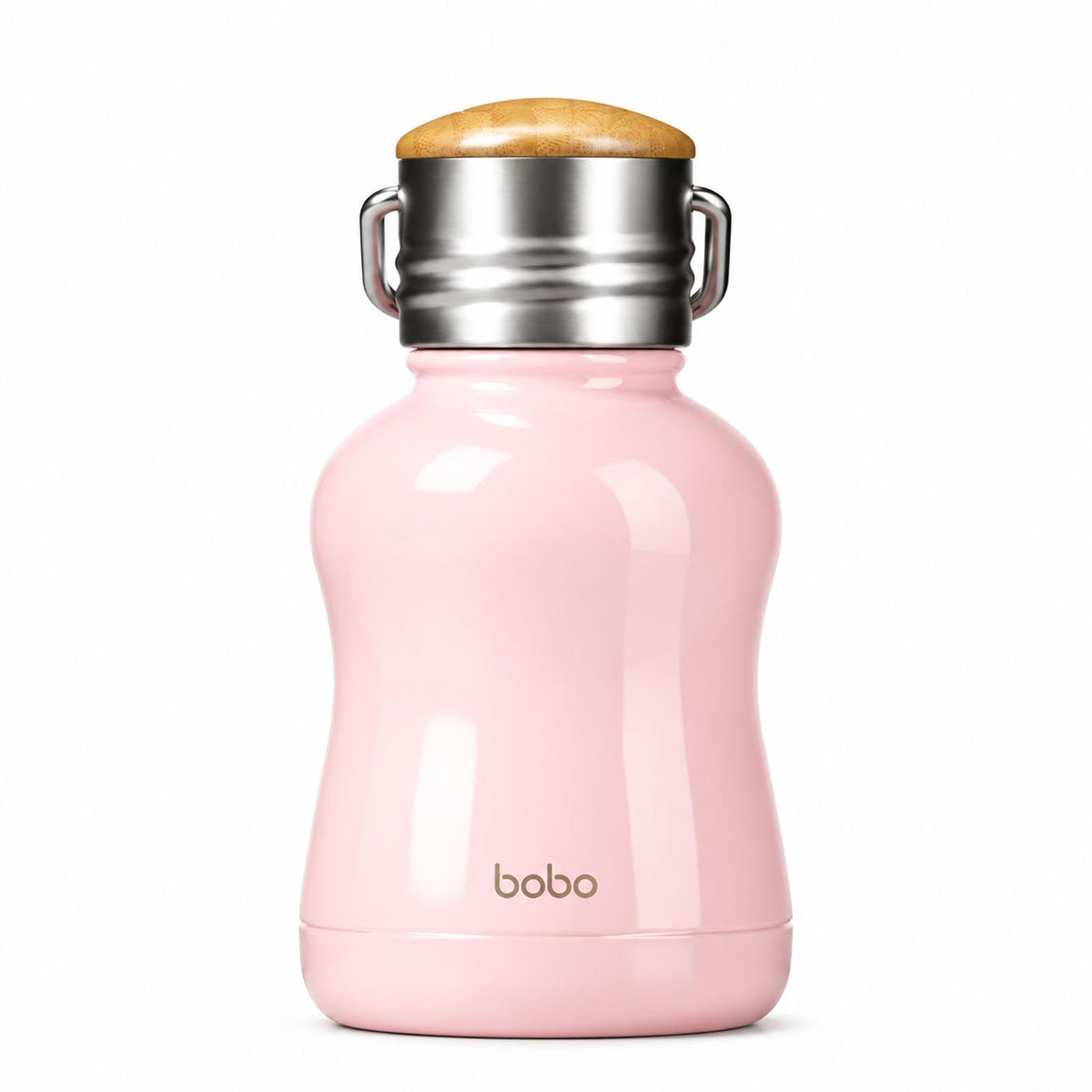 YOHKOH Mini Insulated Water Bottle With Bamboo Lid - 11.8oz Small Vacuum Insulated Water Bottle for Women Kids, 12 Hrs Hot & 24 Hrs Cold Stainless Steel Thermos Leak-Proof BPA-Free (11.8oz,White)