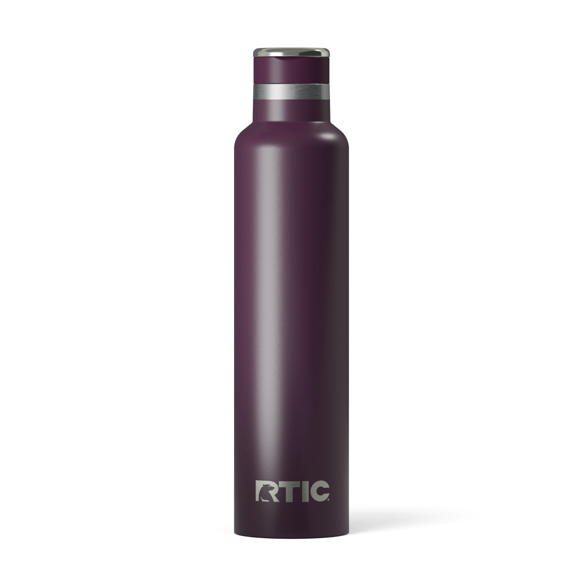 RTIC 26oz Journey Water Bottle Ceramic Lined Metal Stainless Steel Vacuum Insulated, BPA Free, Reusable, for Water, Hot and Cold Drinks, Travel, Sports, Camping, Plum
