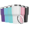 Deitybless 30oz Stainless Steel Travel Mug with Lid, 6 Pack Double Wall Vacuum Insulated Bulk Tumbler, Powder Coated Coffee Cup Suitable for Vehicle Cup Holders(Assorted Colors)