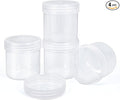 TSA Approved Wide Mouth Travel Size Containers, PP Clear Leak Proof Travel Plastic Jars with Lids for Creams Lotion Cosmetic, Jewelry Beads, Sample, Small Items Storage (3.4 oz, 4 Pcs)
