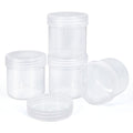 UMETASS TSA Approved Wide Mouth Travel Size Containers, PP Clear Leak Proof Travel Plastic Jars with Lids for Creams Lotion Cosmetic, Jewelry Beads, Sample, Small Items Storage (1 oz, 4 Pcs)