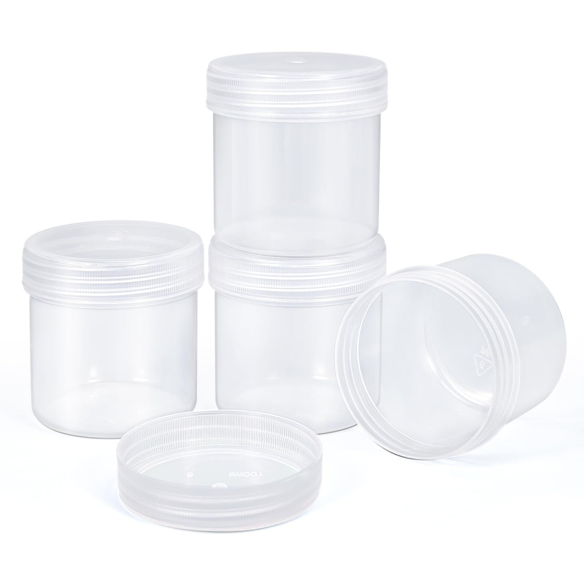 UMETASS TSA Approved Wide Mouth Travel Size Containers, PP Clear Leak Proof Travel Plastic Jars with Lids for Creams Lotion Cosmetic, Jewelry Beads, Sample, Small Items Storage (1 oz, 4 Pcs)