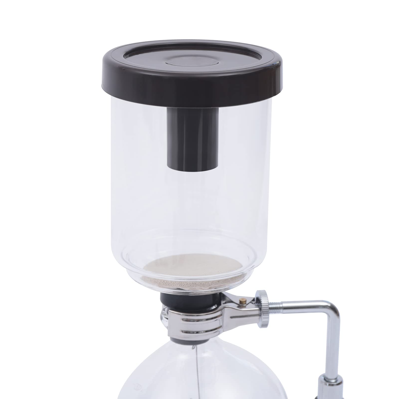 FLYHERO Vacuum Coffee Pot, 5 Cups(500ml), Siphon Syphon Coffee Maker, Borosilicate Glass, Stainless Steel, Black