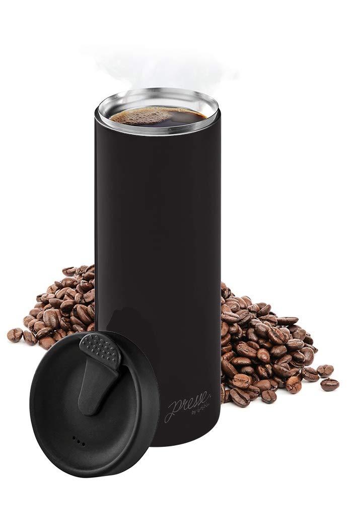 bobble French Coffee Press Triple Wall Insulated Travel Mug 14 oz Black