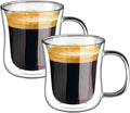 ecooe Double Walled Glass Coffee Mug 12 oz Latte Cappuccino Cups Set of 2