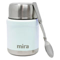 MIRA 15 oz Insulated Food Thermo for hot and cold foods - Leak-Proof Stainless Steel Container with Spoon - Pearl Blue