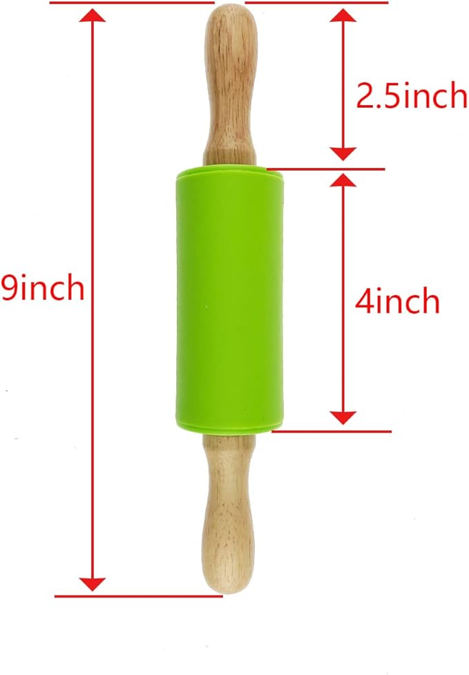 18 Pack Small Rolling Pin for Kids, 9 Inch Kids Rolling Pin for Home Kitchen (6 colors)