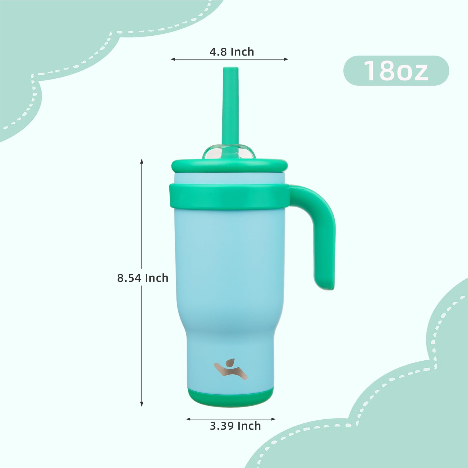 Konokyo 18 oz Tumbler with Handle and Straw, Insulated Travel Mug