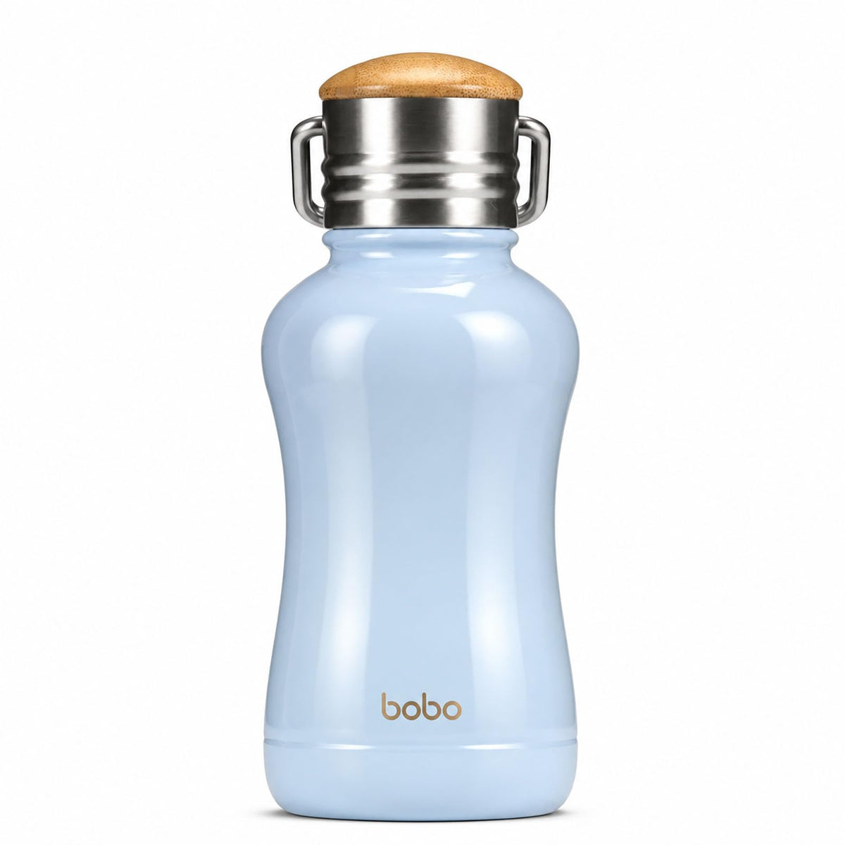 YOHKOH Mini Insulated Water Bottle With Bamboo Lid - 11.8oz Small Vacuum Insulated Water Bottle for Women Kids, 12 Hrs Hot & 24 Hrs Cold Stainless Steel Thermos Leak-Proof BPA-Free (11.8oz,White)