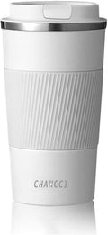 Travel Coffee Mug Spill Proof Leakproof 12 oz Insulated Coffee Mug with Screw Lid, Stainless Steel Vacuum Tumbler Reusable Thermal Coffee Cup to go for Hot and Cold Drinks -380ml, White