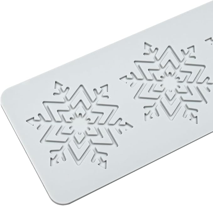mostsom Silicone Mold 3D Hollow Out Lace Mold 3D Cake Christmas Snowflakes Silicone Mould Fondant Chocolate Stencil Border Bakeware Cake Decorating (M_ Snowflower)