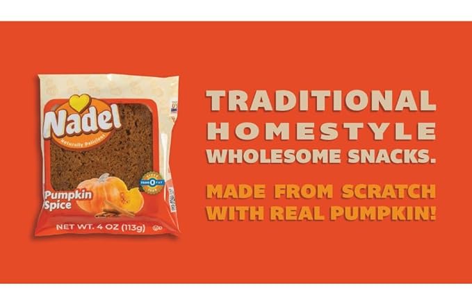 Nadel - Naturally Delicious Sweet Breads Variety Pack (Banana Chocolate Chip, Vanilla Pound Cake, Apple Spice, Pumpkin Spice). (12 Pack, 3 Breads Per Flavor)