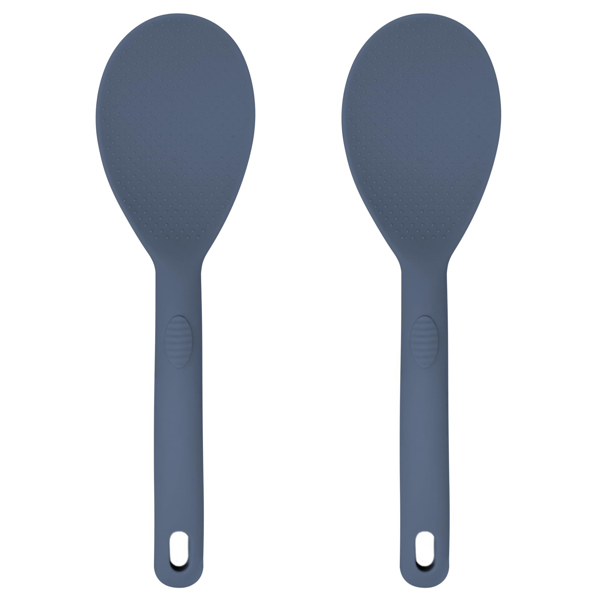 Silicone Rice Paddle Set – 2-Piece Set of Spoon Spatulas for Non-Stick Cookware – Kitchen Tools and Accessories with Comfortable Handles, Heat-Resistant Utensils for Cooking and Baking – Blue