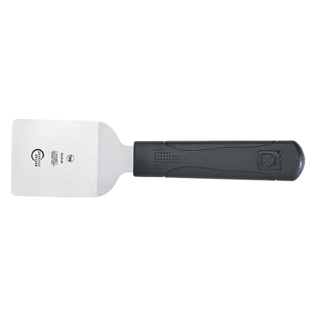 Mercer Culinary Millennia Mini Turner/Spatula, 2.5 Inch x 2.5 Inch Blade, Black Handle