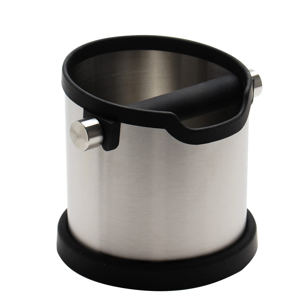 DIBTSA Espresso Knock Box, Capacity 60.8oz/1800ML Stainless Steel Coffee Grounds Container Waste Bin Coffee Tools for Barista and Non-slip Base (Silver)