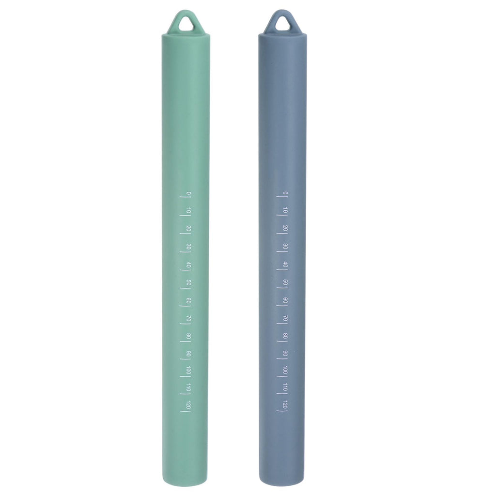HARFINGTON 2pcs Silicone Rolling Pin 10" Stainless Silicone Surface Non-Stick Stainless Steel Inner Core Dough Roller Kitchen Roller for Baking Pastry Pizza Fondant Bread, Blue,Green