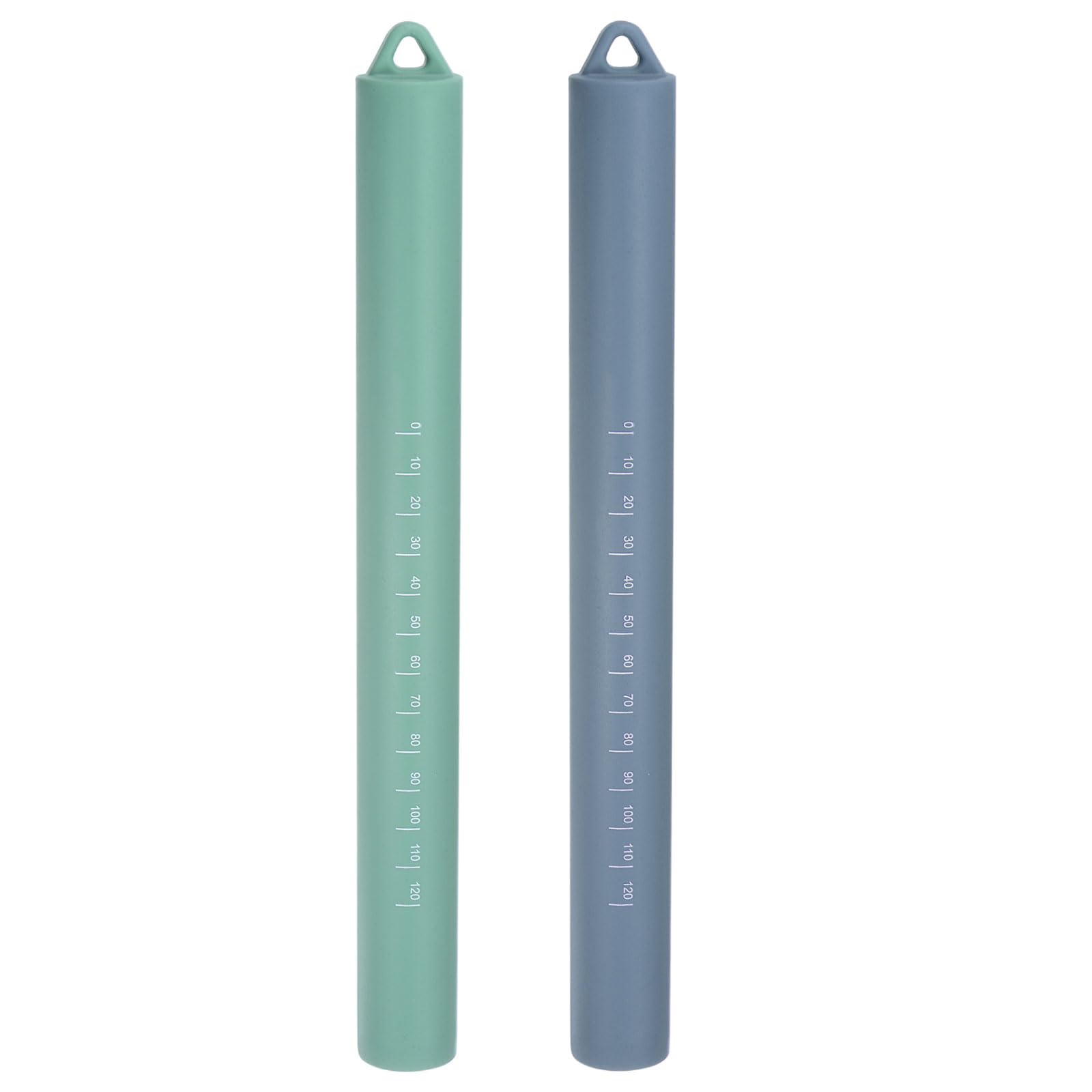 HARFINGTON 2pcs Silicone Rolling Pin 10" Stainless Silicone Surface Non-Stick Stainless Steel Inner Core Dough Roller Kitchen Roller for Baking Pastry Pizza Fondant Bread, Blue,Green