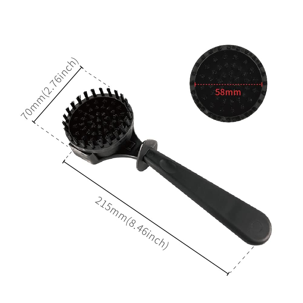 watchget Espresso Coffee Machine Cleaning Brush Grouphead Brush with 1 More Detachable Nylon Bristles Espresso Cleaning Bristle for 58mm Group Head