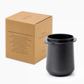 Crema Coffee Products 54mm Dosing Cup | Compatible with Breville Portafilters etc | Durable 100% Stainless Steel | Built-In Grinder Tab for Easy Transfer | Sleek, Mess-Free Design | Black Finish