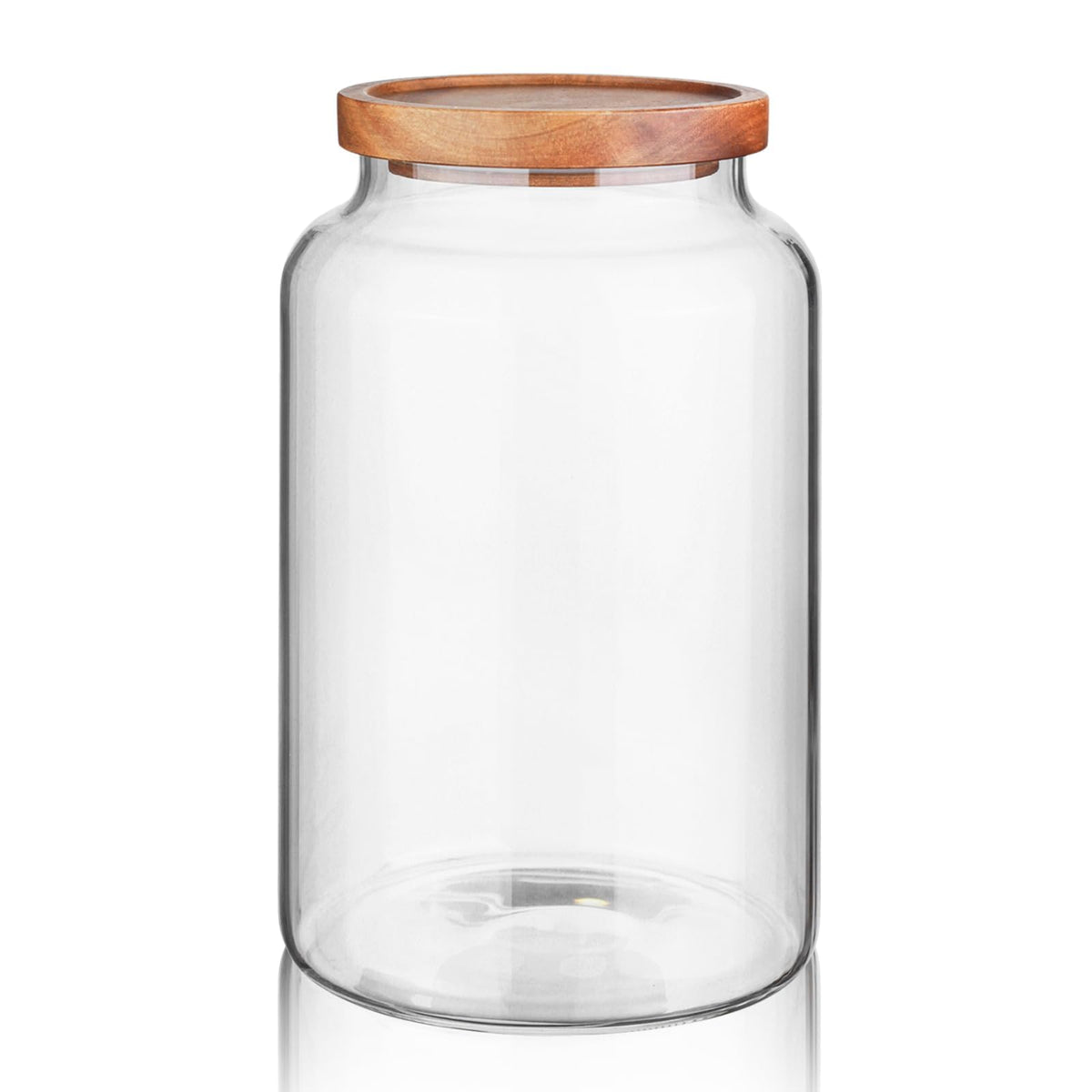 Labina Glass Jar with Wood Lid, Airtight Kitchen Storage Canister