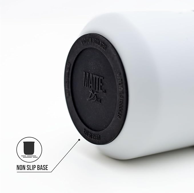Matte 6.5 oz Yerba Mate Gourd and Bombilla Set - Includes DS Pro Box - BPA Free Yerba Mate Set Kit with Mate Straw, Elegant Design, Non-Slip Base (White)