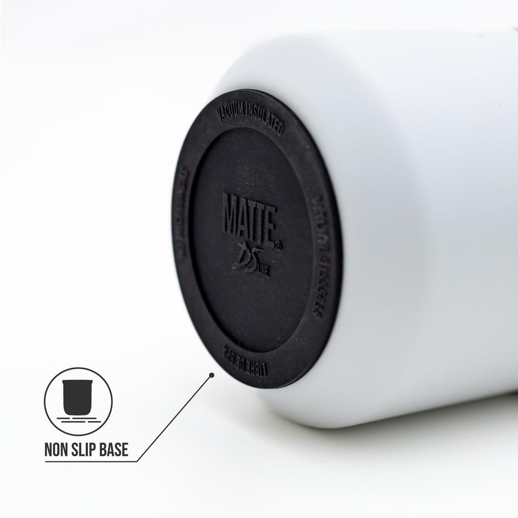 Matte 6.5 oz Yerba Mate Gourd and Bombilla Set - Includes DS Pro Box - BPA Free Yerba Mate Set Kit with Mate Straw, Elegant Design, Non-Slip Base (White)