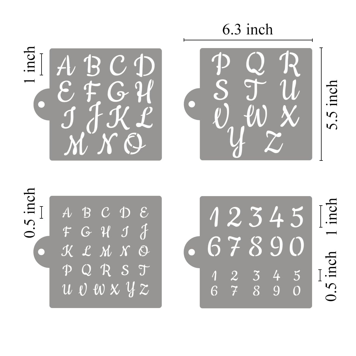 Alphabet Letter Stencils for Cookies Decorating - 16 Pack Letters Numbers Stencil Templates for Cakes Coffee Baking, Reusable Cursive Cookie Stencils for Wood Crafts Painting & Cake Coffee Airbrushing