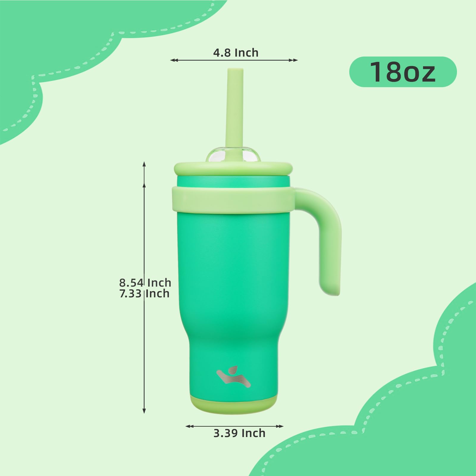 Konokyo 18 oz Tumbler with Handle and Straw, Insulated Travel Mug