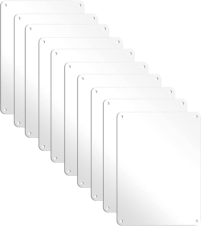 White Blank Metal Sign,10 x 7 Inches Sturdy Rust Free Aluminum Metal Signs White Color Blank Sign, Waterproof, Easy Mounting, Indoor or Outdoor Use (10)