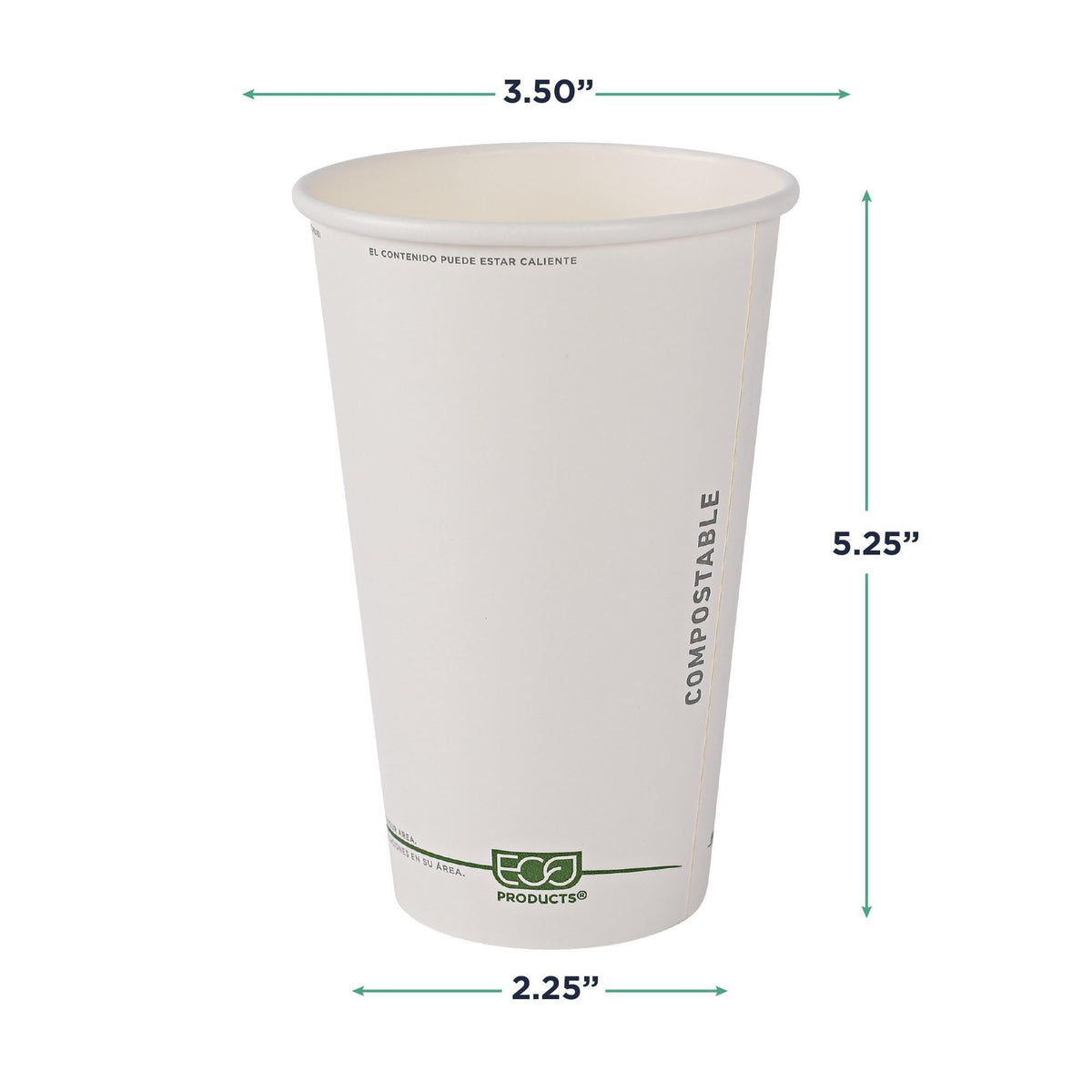 ECO PRODUCTS GreenStripe Disposable Paper Hot Cups, 16 oz, 1000 Count