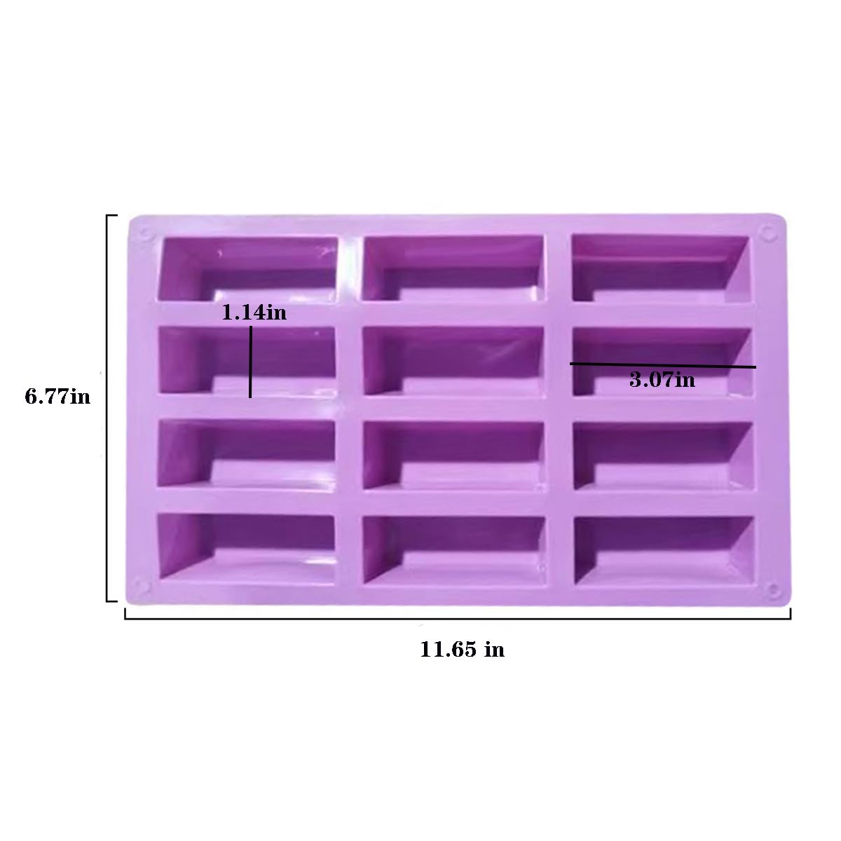 HLCM 2Pcs oat bar mold - 12rectangle silicone molds - Chocolate silicone mold for baking candies/energy bars, cheesecake, dried fruit cereal cookies (2, purple)