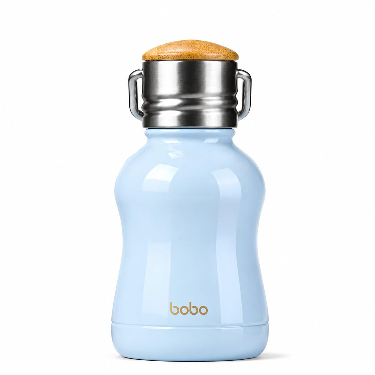 YOHKOH Mini Insulated Water Bottle With Bamboo Lid - 11.8oz Small Vacuum Insulated Water Bottle for Women Kids, 12 Hrs Hot & 24 Hrs Cold Stainless Steel Thermos Leak-Proof BPA-Free (11.8oz,White)