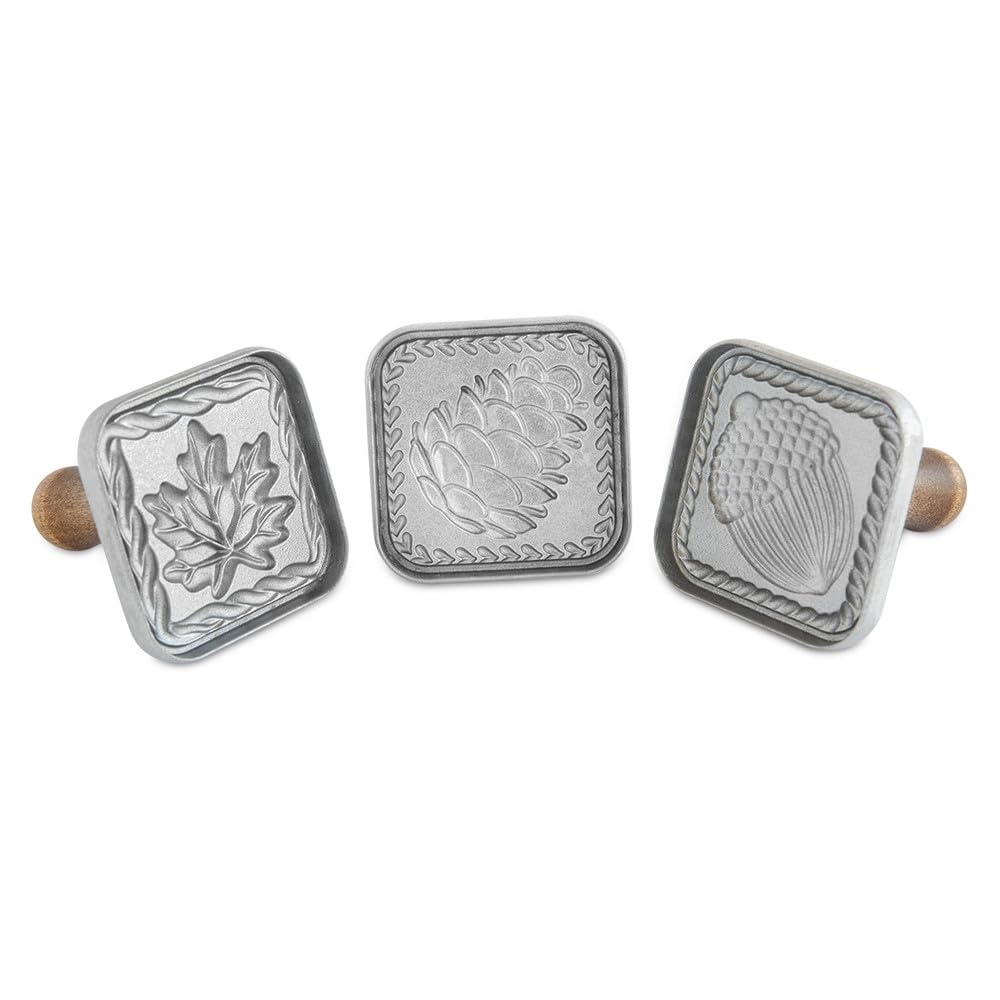 Nordic Ware Springerle Cookie Stamps (Set of 3), Sturdy Cast Aluminium Cookie Stamp Set, Cookie Press Set Made in the USA, Sturdy and Durable Biscuit Maker Press Set