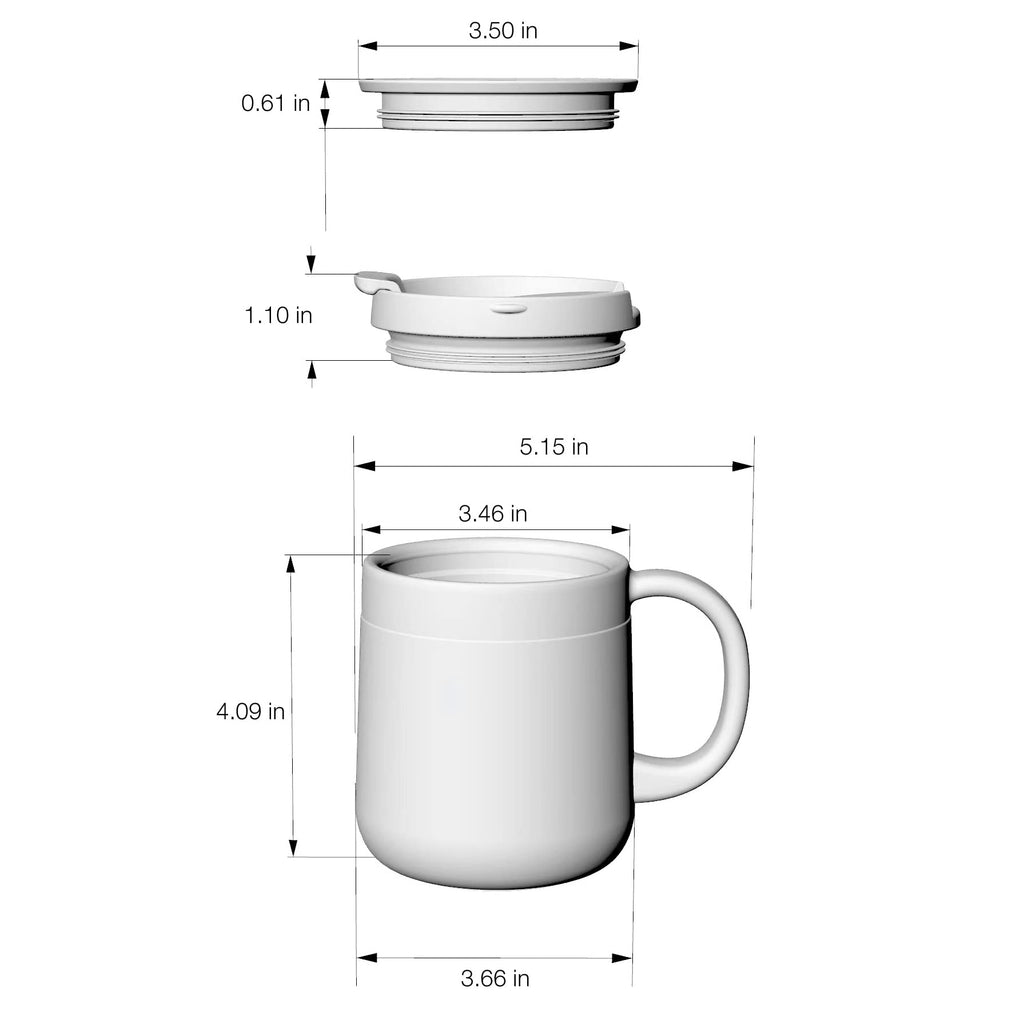 PINKAH 11OZ 330ML Stainless Steel Insulated Coffee Mug with Handle, Double Wall Stainless Steel Tumbler Cup with 2 Lids, Black