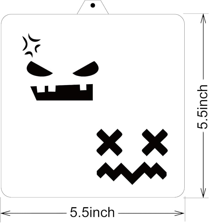 Halloween Ghost Faces Cookie Cutter and Stencil Set Bundle Kit PYO Cookies Paint Your Own Diy Bakery Fondant Sugar Happy Birthday Wedding Baby Candle Kids Painting Coloring Pages Comb (Ghost Faces)
