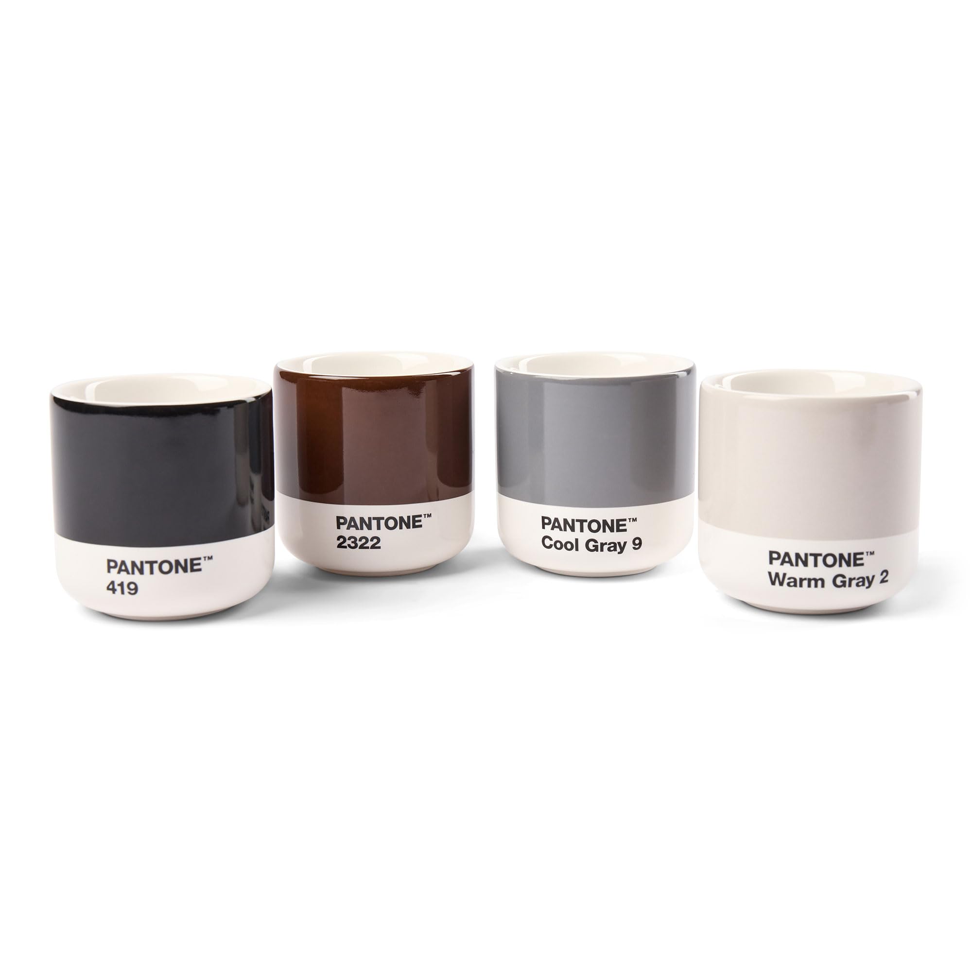 Copenhagen Design Pantone Macchiato Cup - Coffee, Latte, Macchiato Mug - 3.34oz/100ml, Black 419