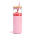 Tronco® 24 oz Glass Tumbler with Lids and Straw, Reusable Iced Coffee Cup & Smoothie Cup with Bamboo Lid, Silicone Sleeve, Dishwasher Safe, BPA-Free Borosilicate Glass, 1 Pack