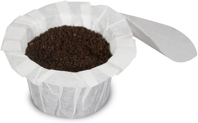 Perfect Pod EZ-Cup Paper Coffee Filters with Patented Lid for Single-Serve Coffee Brewers and Coffee Pods, Compatible with Keurig, 9-Pack (450 Filters)