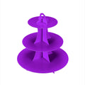YLDW Cupcake Stand 2Pcs, 3-Tier Cupcake Stand Display, Cardboard Cup Cake Tower Stand, Disposable Dessert Stand for Birthday Tea Party Baby Shower Treat Decorations, Purple