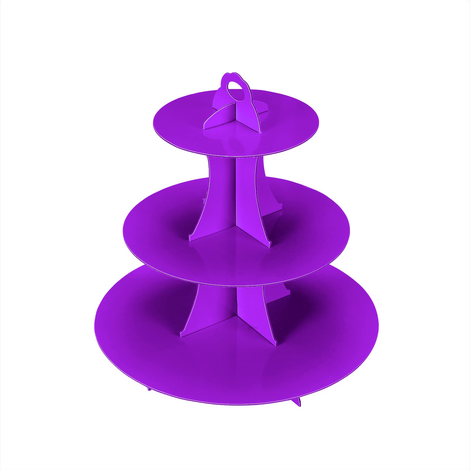 YLDW Cupcake Stand 2Pcs, 3-Tier Cupcake Stand Display, Cardboard Cup Cake Tower Stand, Disposable Dessert Stand for Birthday Tea Party Baby Shower Treat Decorations, Purple