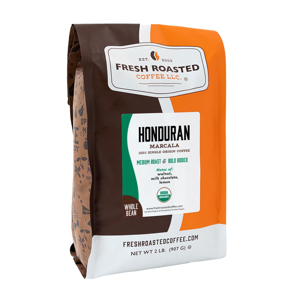 Fresh Roasted Coffee, 100% Colombian Whole Bean Coffee, Medium Roast, Kosher, 2 lb (32 oz)