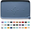 Hoki Found XX-Large Silicone Pet Feeding Mats - Non Slip Cat Dog Bowl Mats - Waterproof for Carpet - Dark Olive — 12"L x 19"W