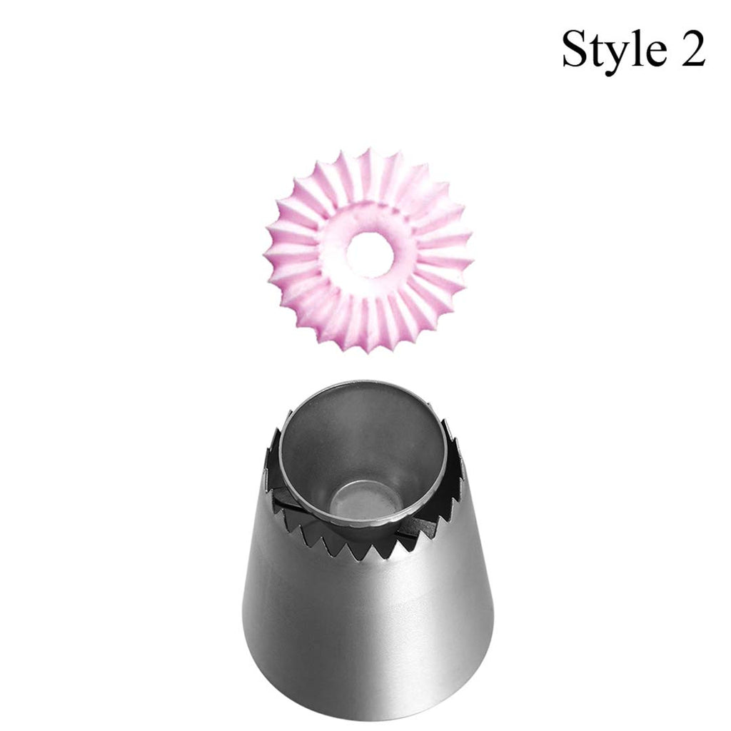FantasyDay Cake Decorating Set, 2 Pieces Stainless Steel Icing Piping Nozzles Tips Kit with Reusable Piping Bag - Christmas Birthdays Anniversary Wedding Cakes Cookies Dessert Pastry DIY Making Tools