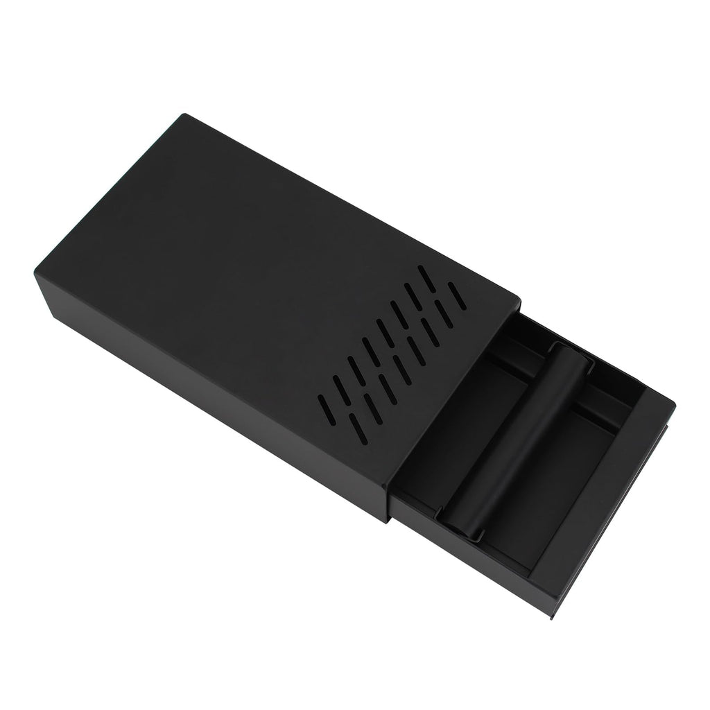 DIBTSA Espresso Knock Box Drawer, Stainless Steel Coffee Grounds Container with Removable Rubber Knock Bar and Non-slip Base, Mini 9.29 x 5.43 x 2.08 inches (Black)