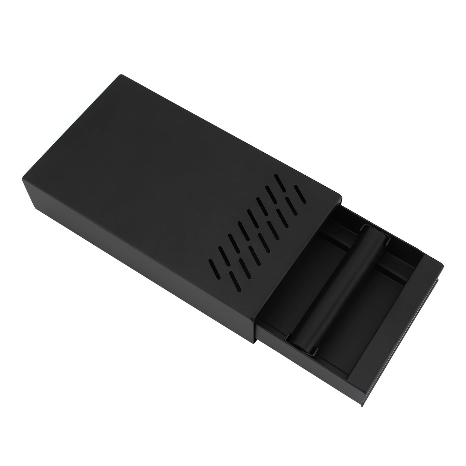 DIBTSA Espresso Knock Box Drawer, Stainless Steel Coffee Grounds Container with Removable Rubber Knock Bar and Non-slip Base, Mini 9.29 x 5.43 x 2.08 inches (Black)