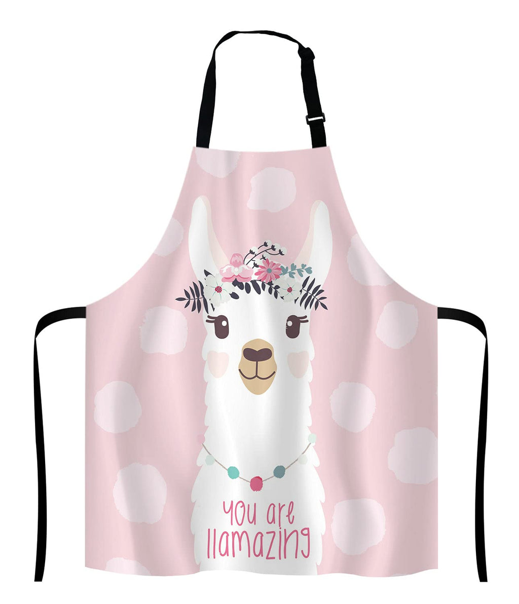 Lefolen Llama with fun quote You are llamazing Bib Apron with Adjustable Neck for Men Women,Suitable for Home Kitchen Cooking Waitress Chef Grill Bistro Baking Apron