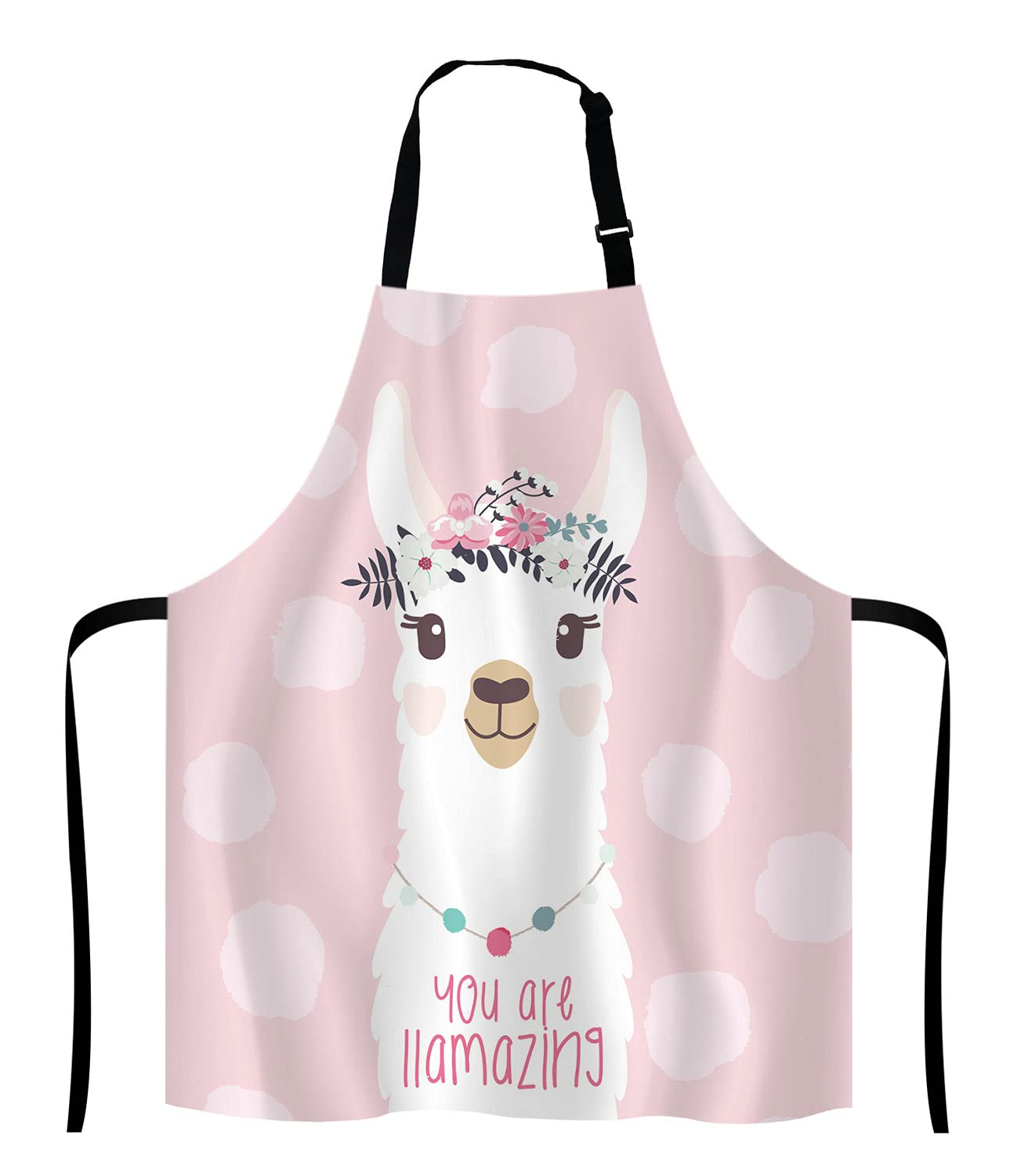 Lefolen Llama with fun quote You are llamazing Bib Apron with Adjustable Neck for Men Women,Suitable for Home Kitchen Cooking Waitress Chef Grill Bistro Baking Apron