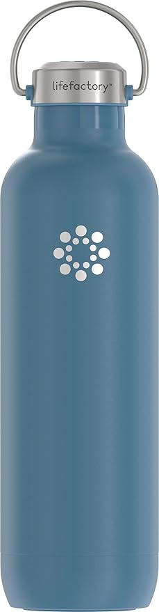Lifefactory 32 oz Stainless Steel Sports Bottle with Straw Cap