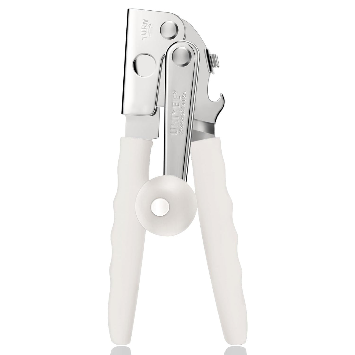 UHIYEE Commercial Can Opener Heavy Duty, Hand Crank for Large Cans, White