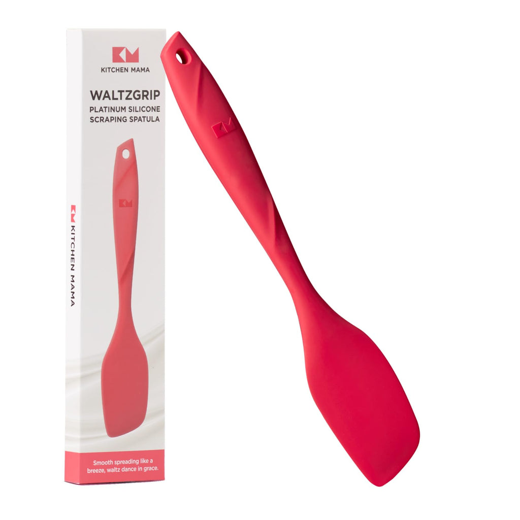 Kitchen Mama WaltzGrip Platinum Silicone Scraping Spatula, Red
